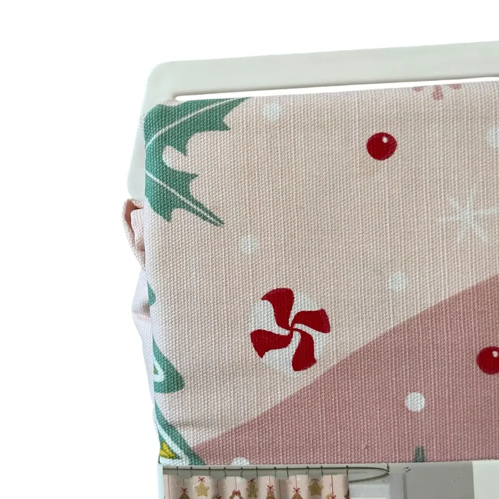 Pink Christmas GINGERBREAD HOUSE Shower Curtain 72x72 Holiday Glam NEW
